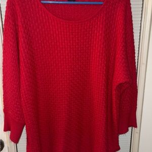 Design History Bold Red Textured Sweater